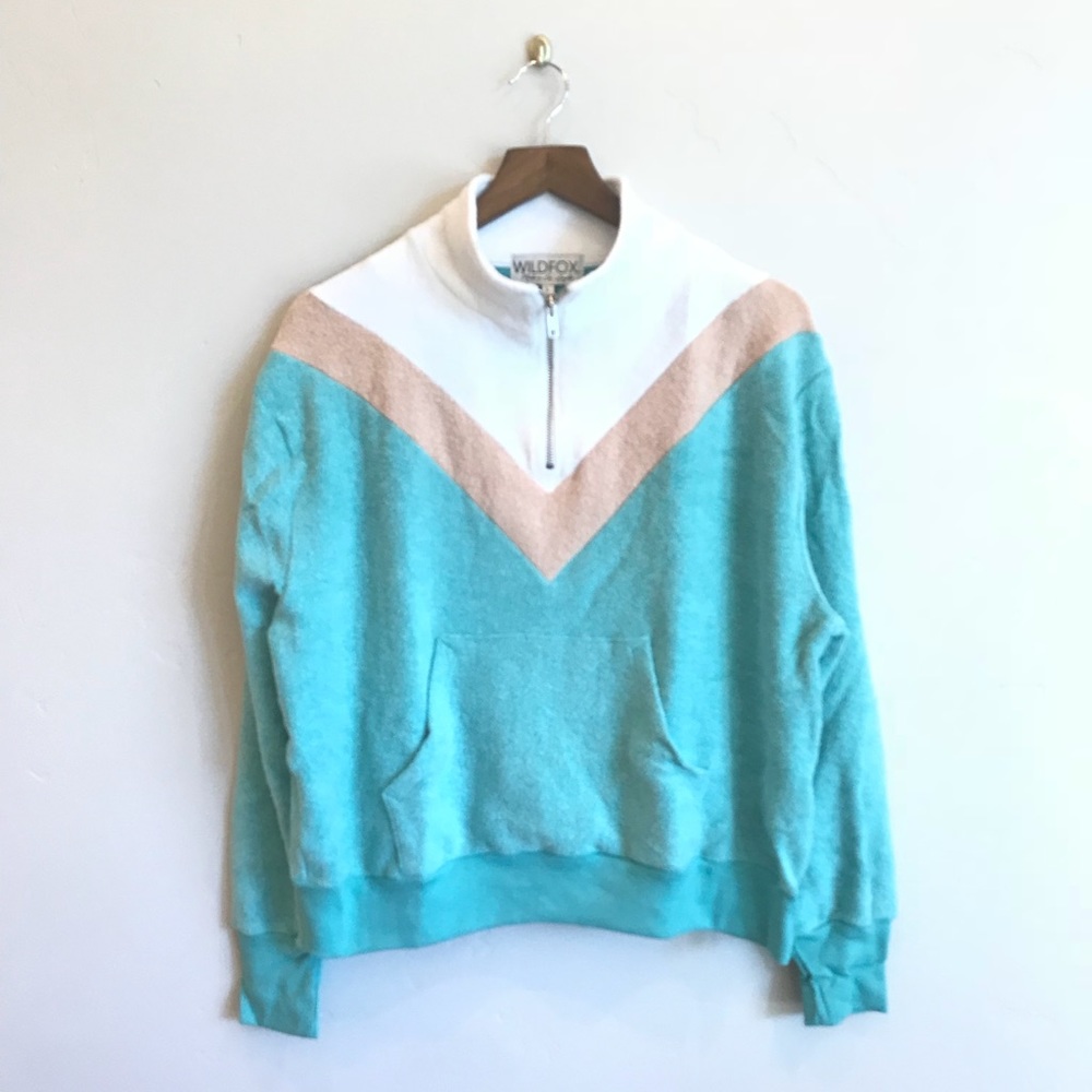 WILDFOX Blocked Soto Warmup 3/4 Zip Pullover - Picture 2 of 7